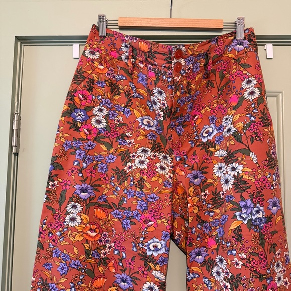 Anthropologie Maeve Floral Wide-Leg Pants - Picture 2 of 6